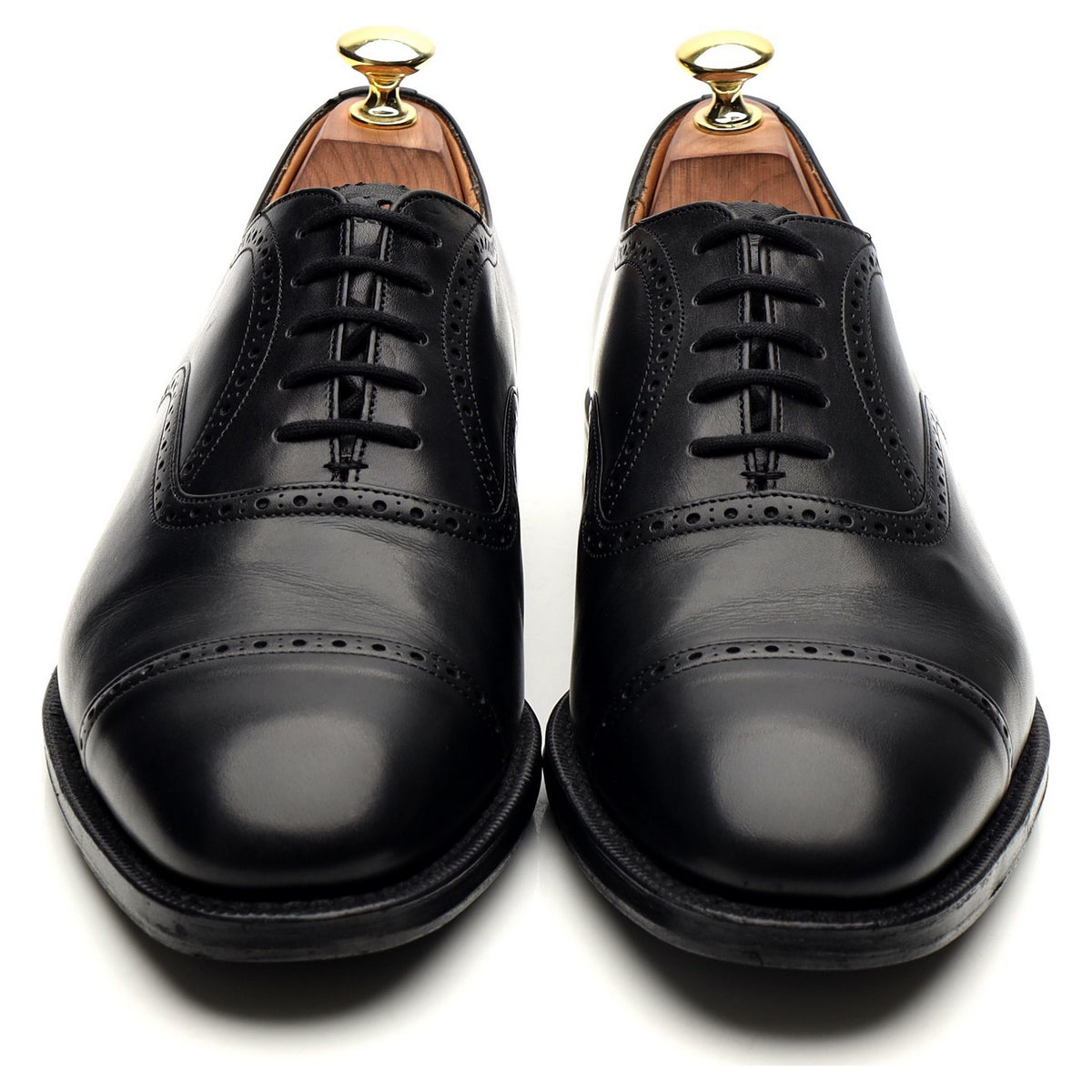 &#39;Legate&#39; Black Leather Oxford Semi Brogues UK 7.5 G