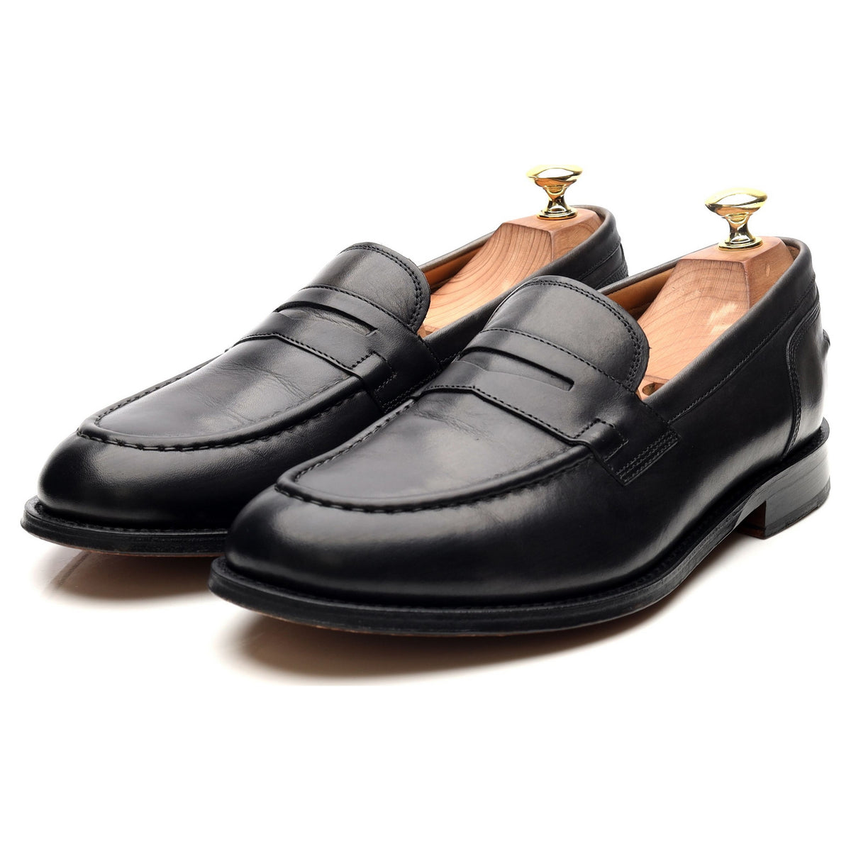 &#39;Maxwell&#39; Dark Grey Leather Loafers UK 8 E