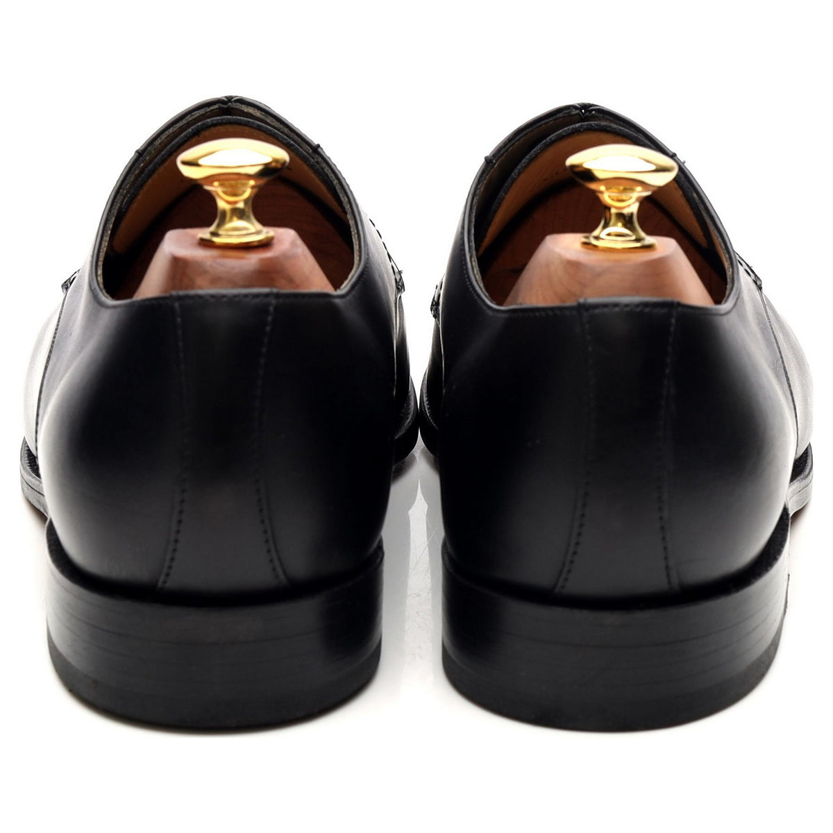 &#39;Epping&#39; Black Leather Cap Toe Derby UK 9 G