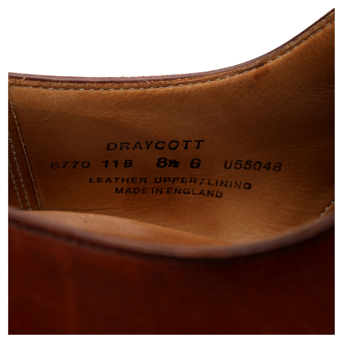 &#39;Draycott&#39; Tan Brown Leather Cap Toe Derby UK 8.5 G