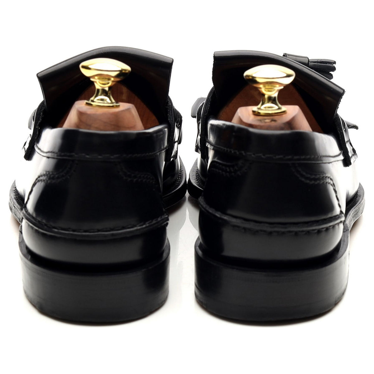 &#39;Oreham&#39; Black Leather Tassel Loafers UK 7 F