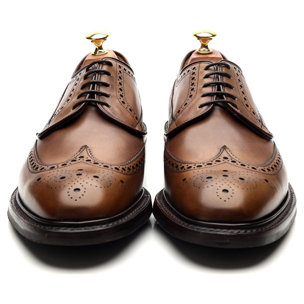Herring &#39;Canning&#39; Brown Leather Derby Brogues UK 9.5 F