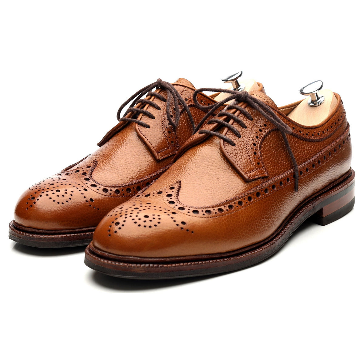&#39;101375&#39; Tan Brown Leather Derby Brogues UK 8 E