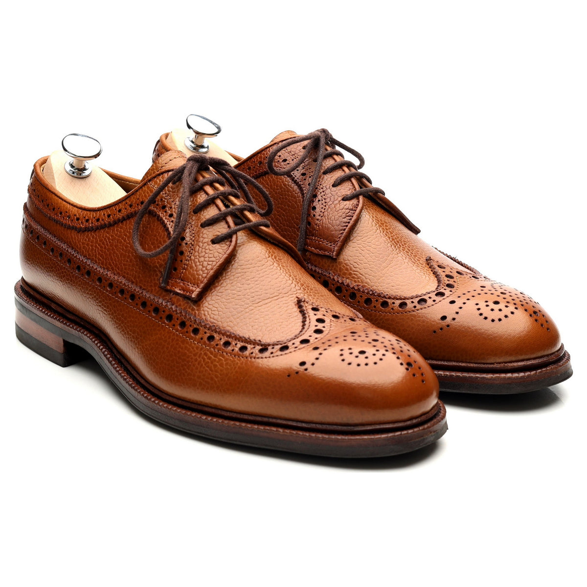 &#39;101375&#39; Tan Brown Leather Derby Brogues UK 8 E