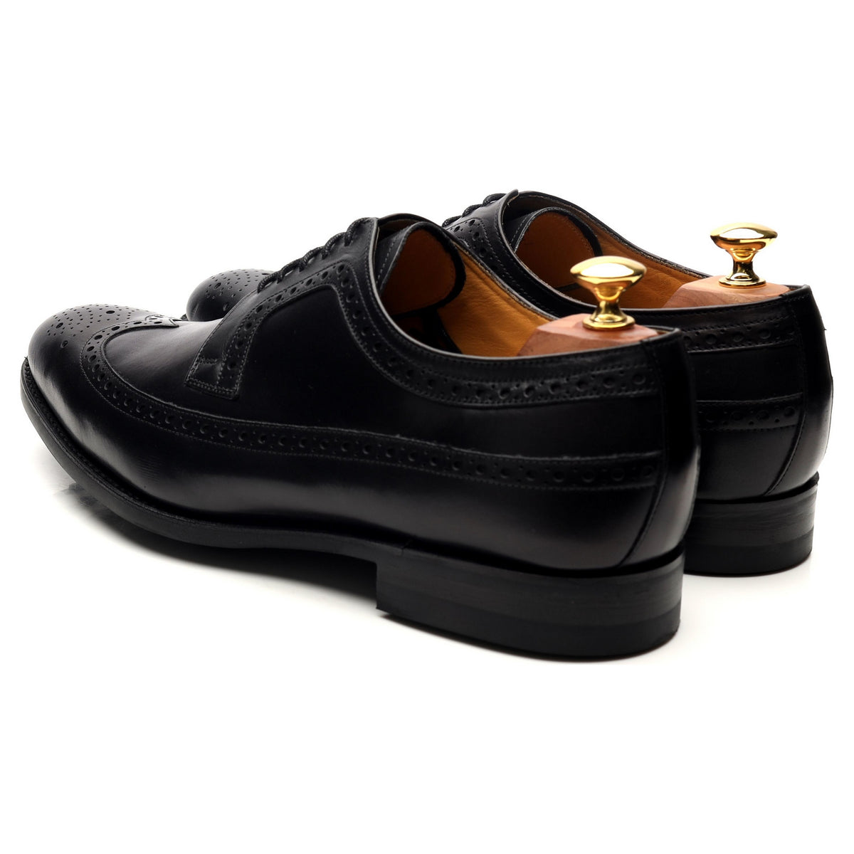 &#39;Bath&#39; Black Leather Derby Brogues UK 9 G