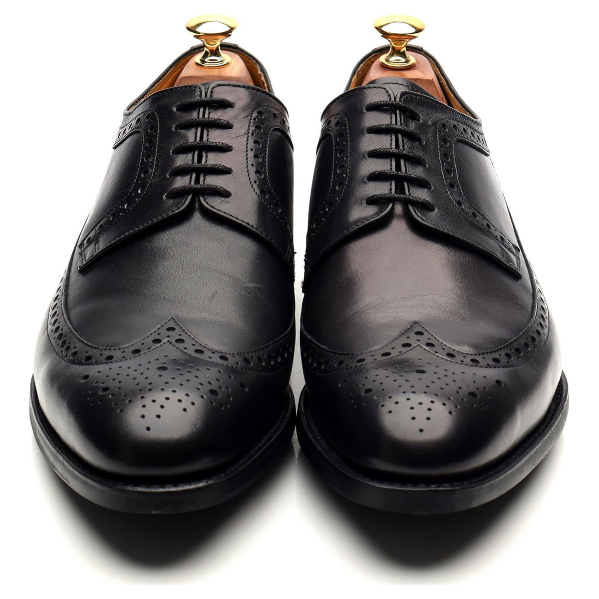 &#39;Bath&#39; Black Leather Derby Brogues UK 9 G