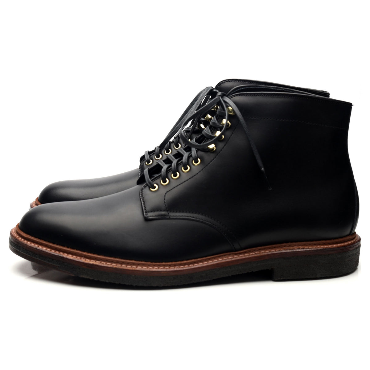 &#39;4515H&#39; Black Leather Boots UK 11.5 US 12 E