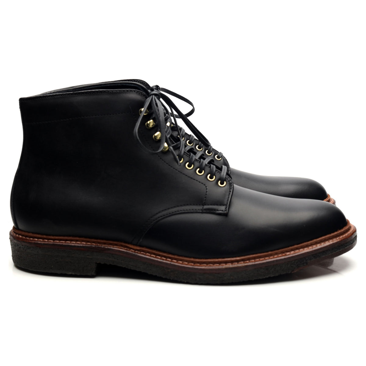 &#39;4515H&#39; Black Leather Boots UK 11.5 US 12 E