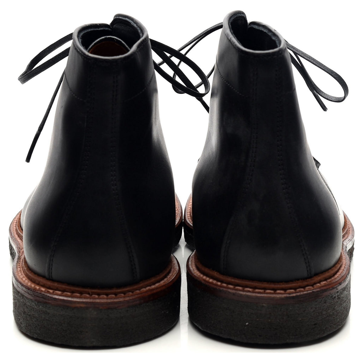 &#39;4515H&#39; Black Leather Boots UK 11.5 US 12 E