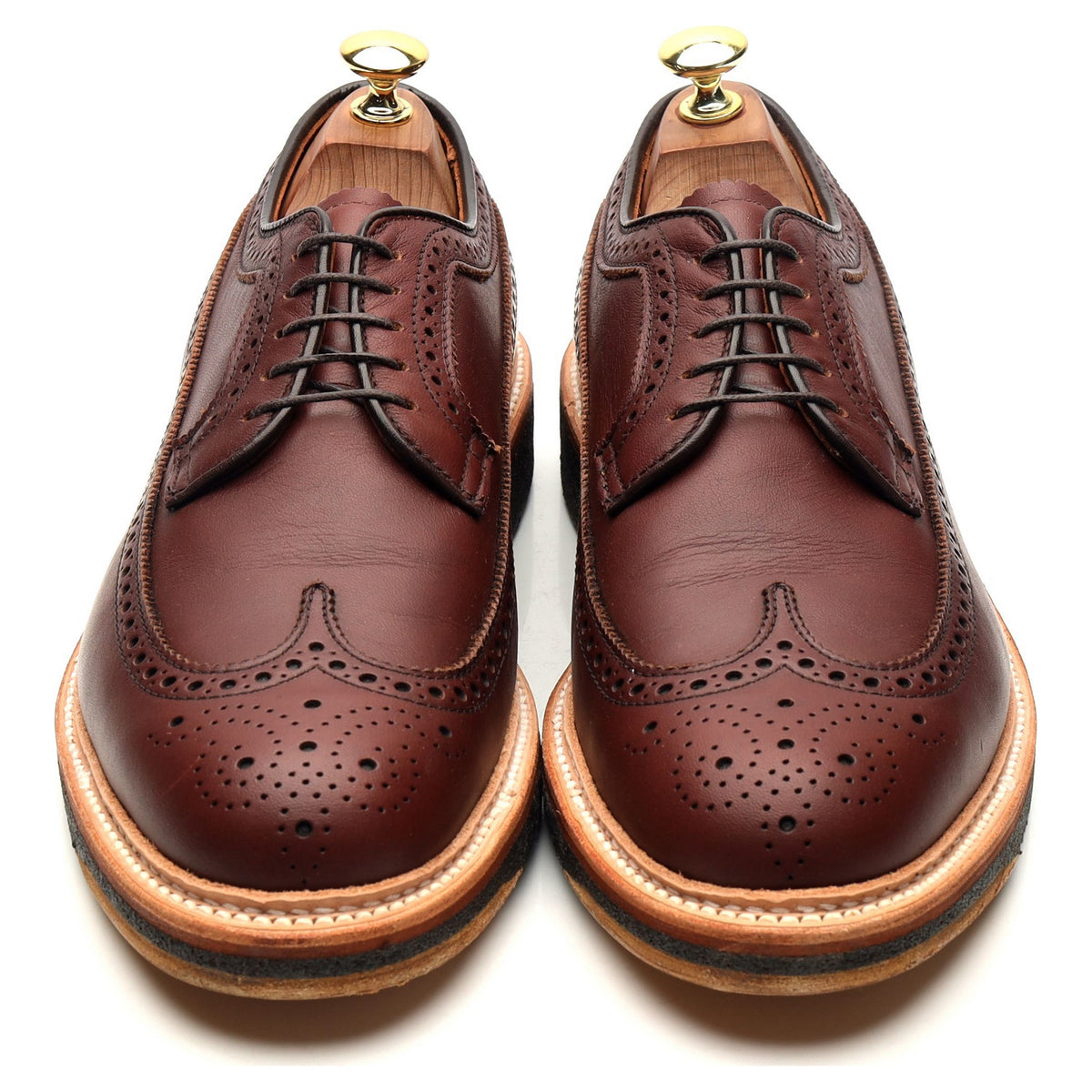 &#39;M4504&#39; Brown Leather Derby Brogues UK 8.5 US 9 E