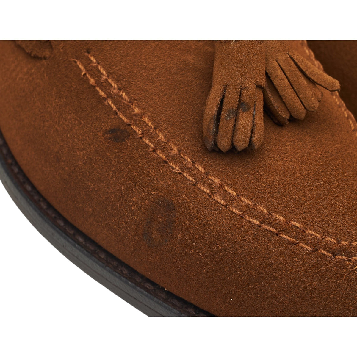 Snuff Brown Suede Tassel Loafers UK 9