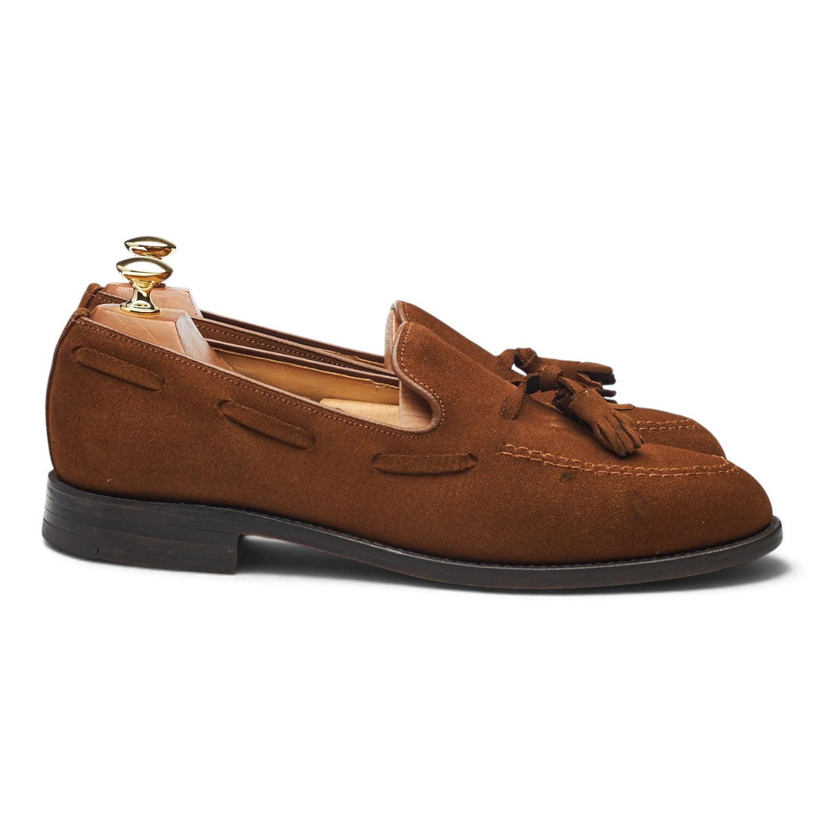 Snuff Brown Suede Tassel Loafers UK 9