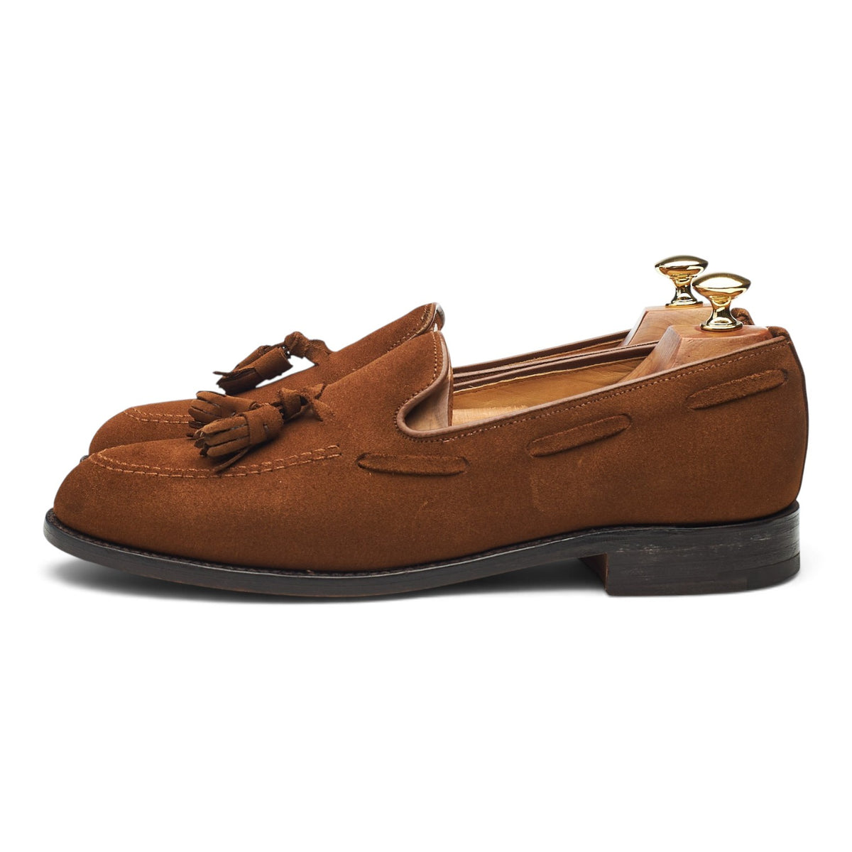 Snuff Brown Suede Tassel Loafers UK 9