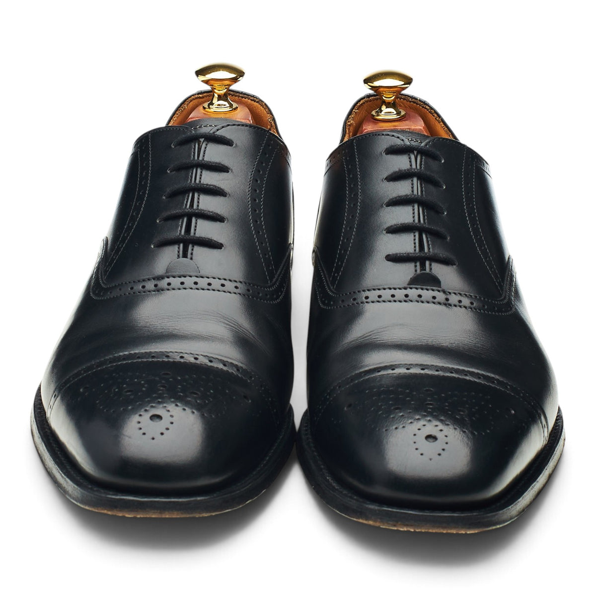 'Kelmarsh' Black Leather Oxford Brogues UK 9.5 F