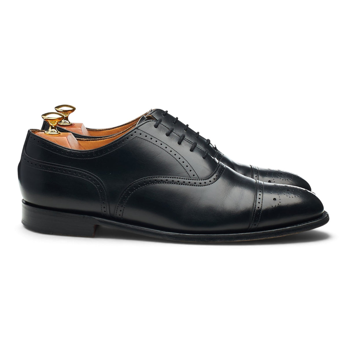 'Kelmarsh' Black Leather Oxford Brogues UK 9.5 F