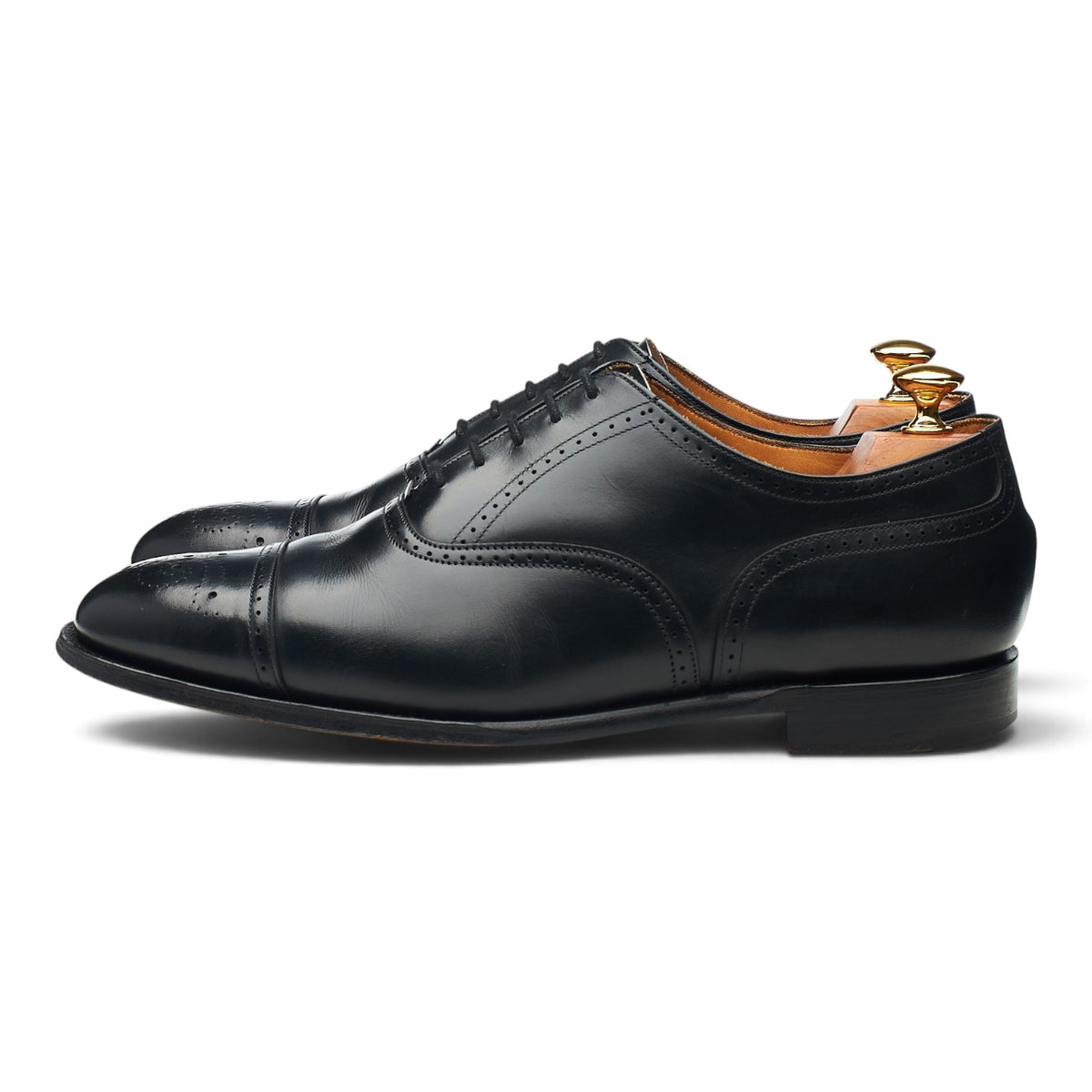 'Kelmarsh' Black Leather Oxford Brogues UK 9.5 F
