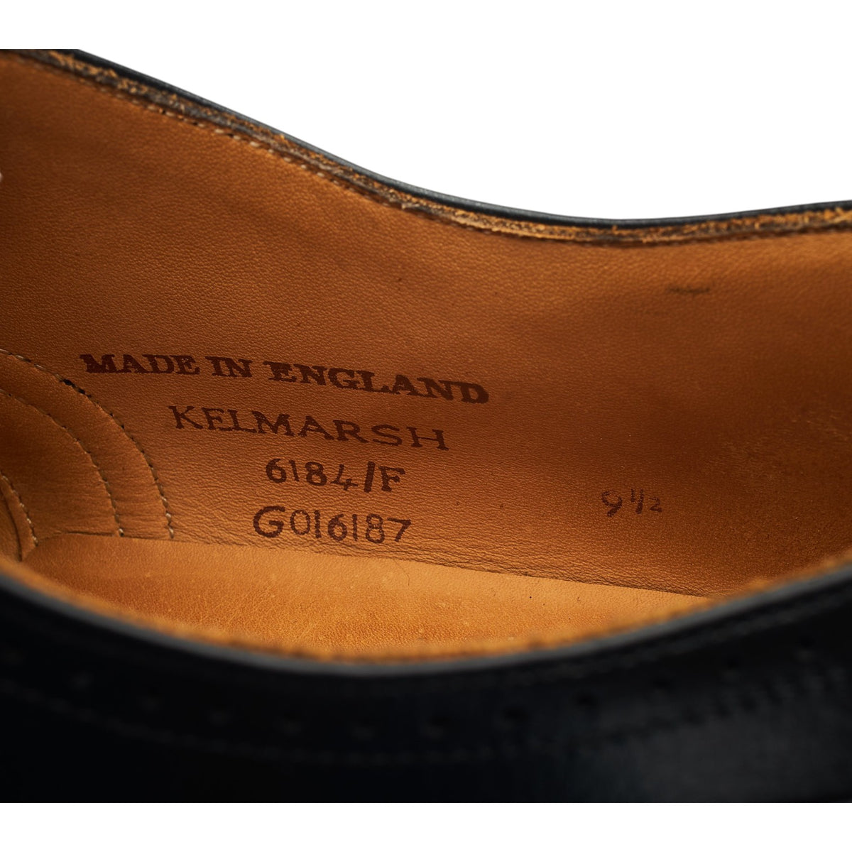 'Kelmarsh' Black Leather Oxford Brogues UK 9.5 F