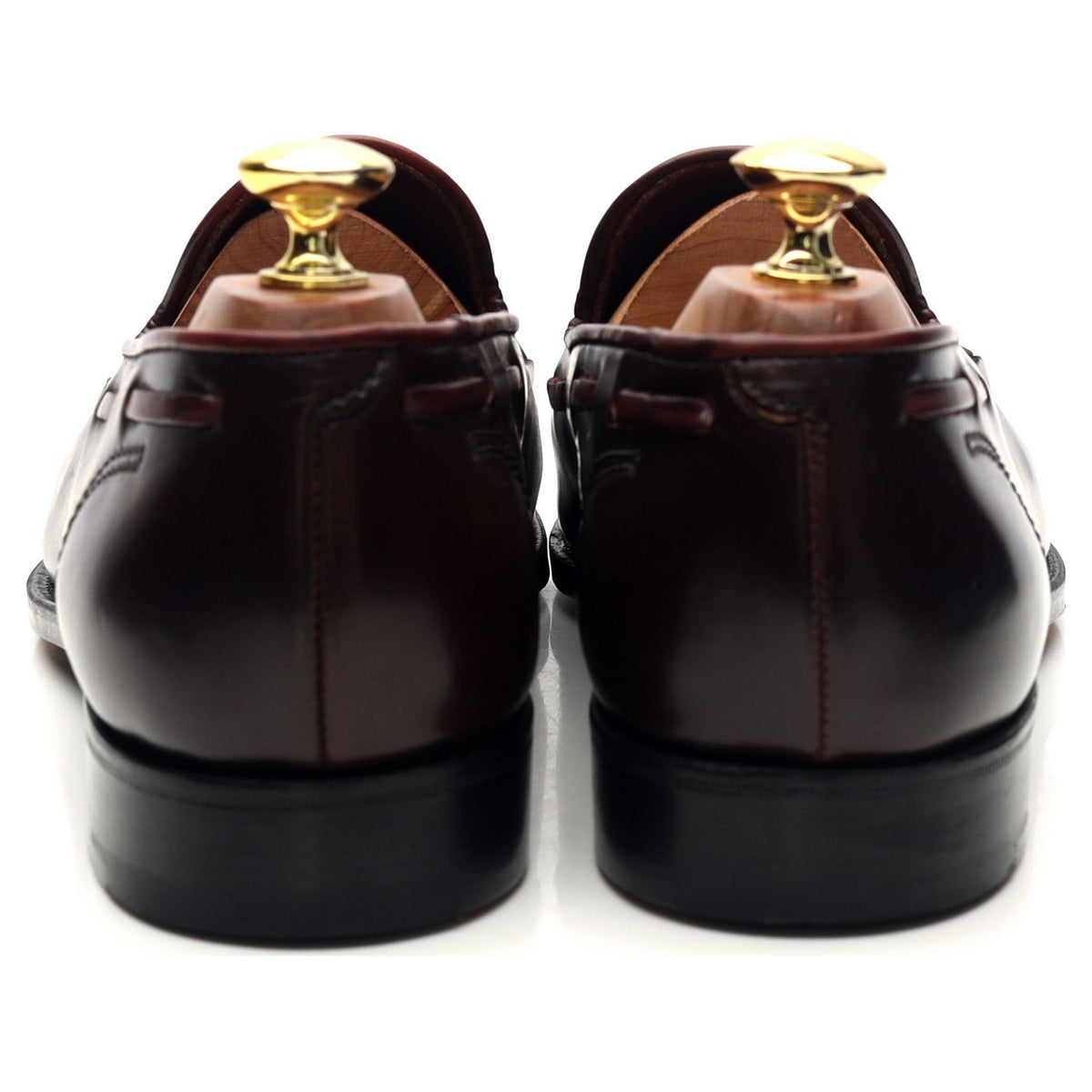 &#39;Greenwich&#39; Unlined Burgundy Cordovan Leather Tassel Loafers UK 8 E