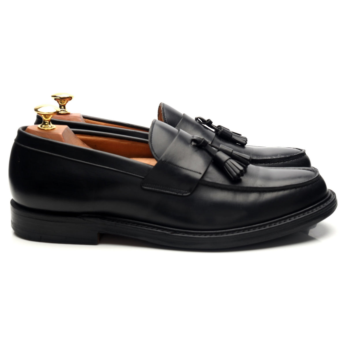 &#39;Cheadle&#39; Black Leather Tassel Loafers UK 9 F