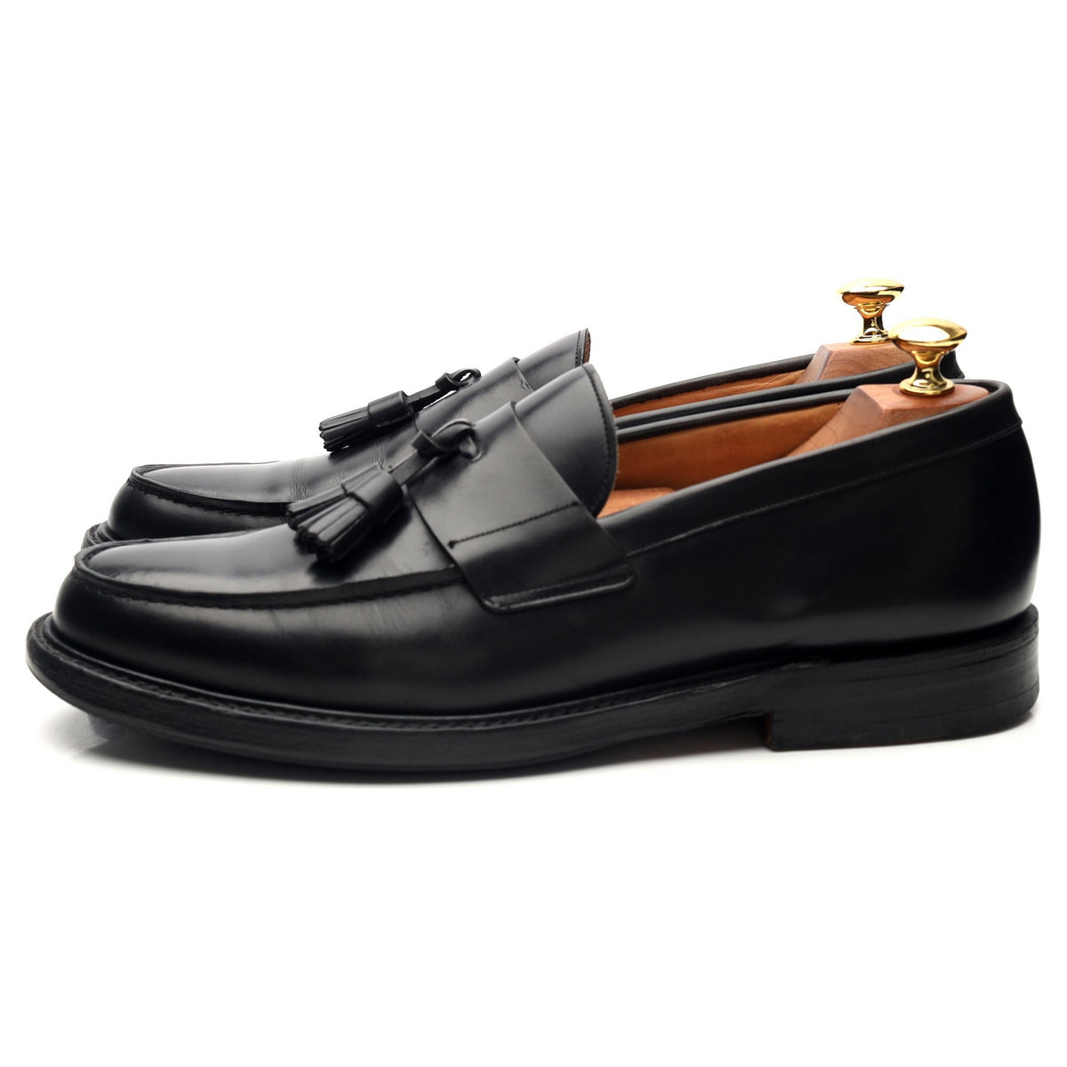 &#39;Cheadle&#39; Black Leather Tassel Loafers UK 9 F