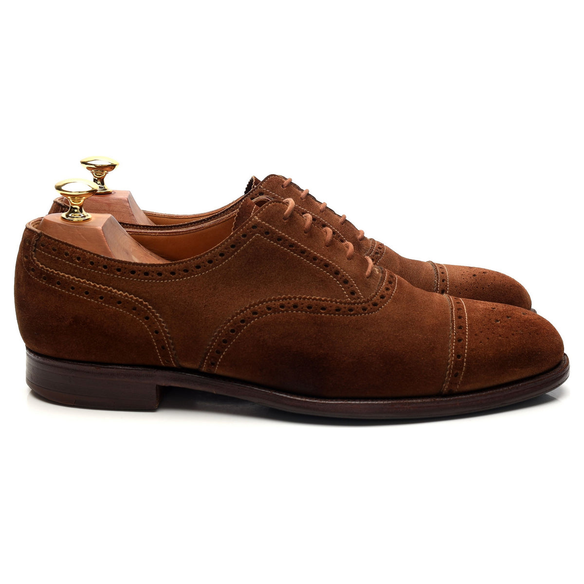 &#39;Westminster&#39; Snuff Brown Suede Oxford Brogues UK 9.5 D