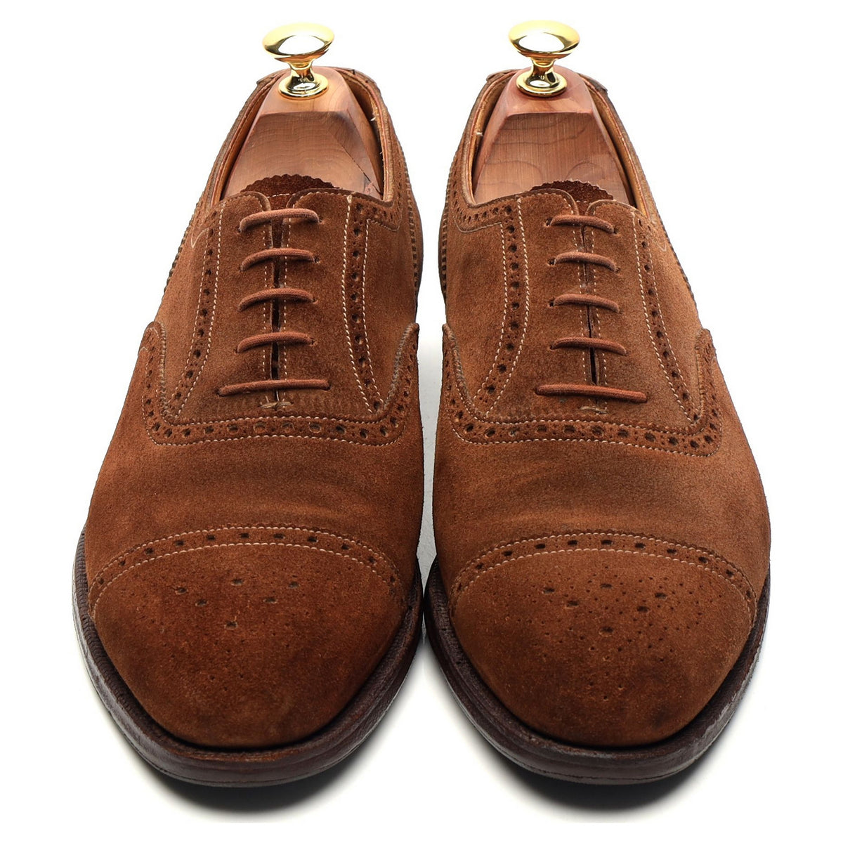 &#39;Westminster&#39; Snuff Brown Suede Oxford Brogues UK 9.5 D