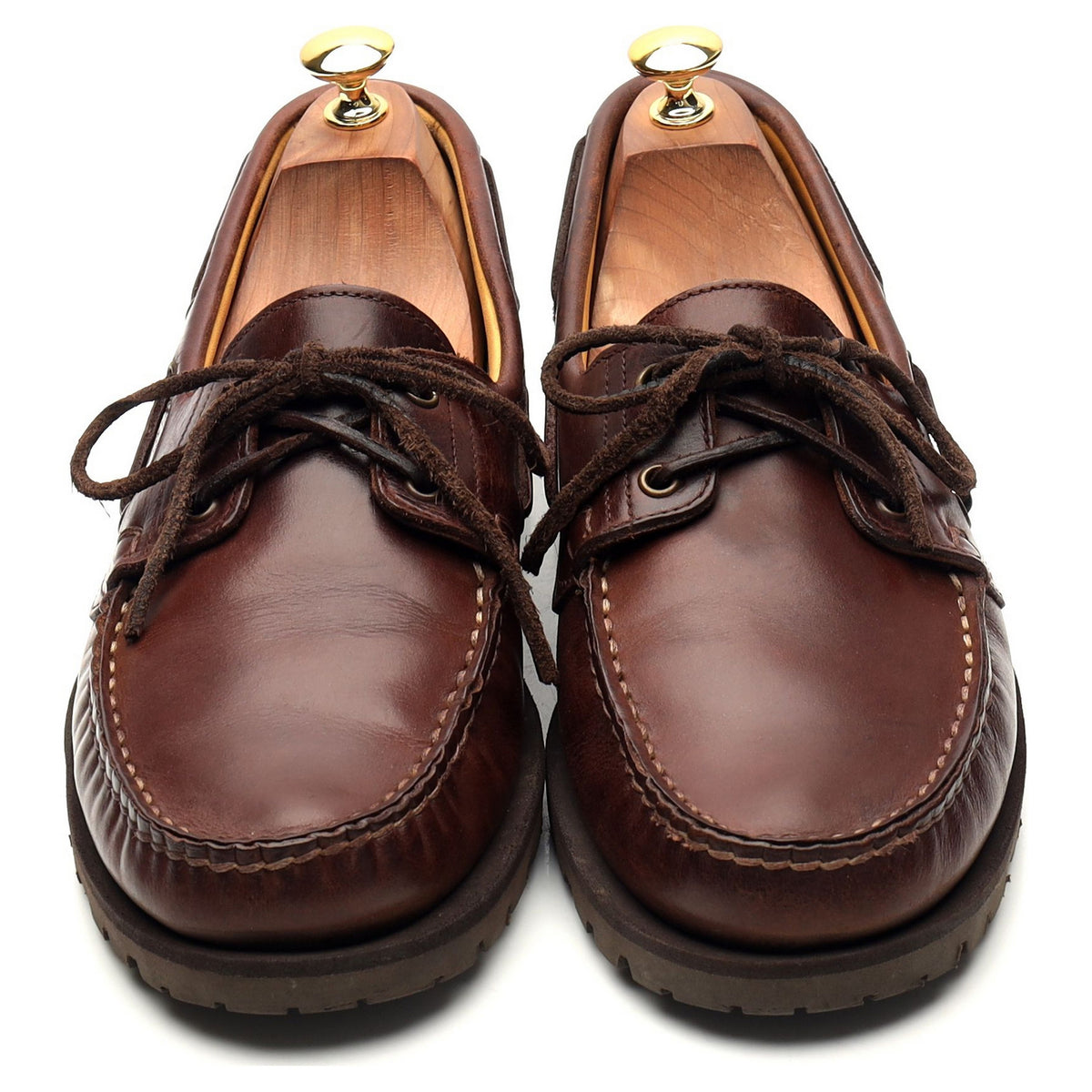 &#39;Malo&#39; Dark Brown Leather Boat Shoes UK 9