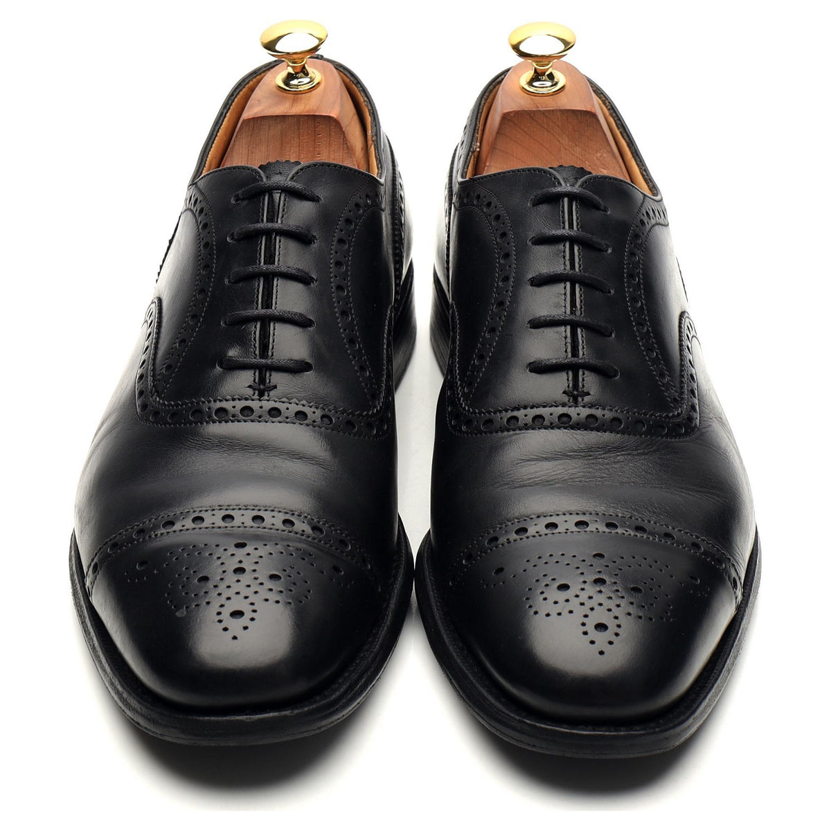 &#39;Diplomat&#39; Black Leather Oxford Brogues UK 9.5 F