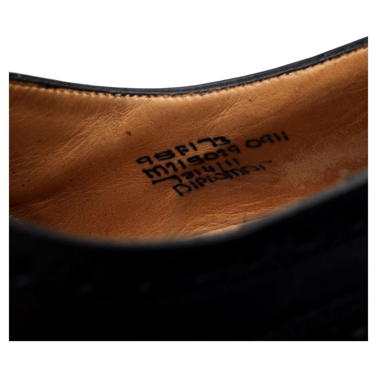 &#39;Diplomat&#39; Black Leather Oxford Brogues UK 9.5 F