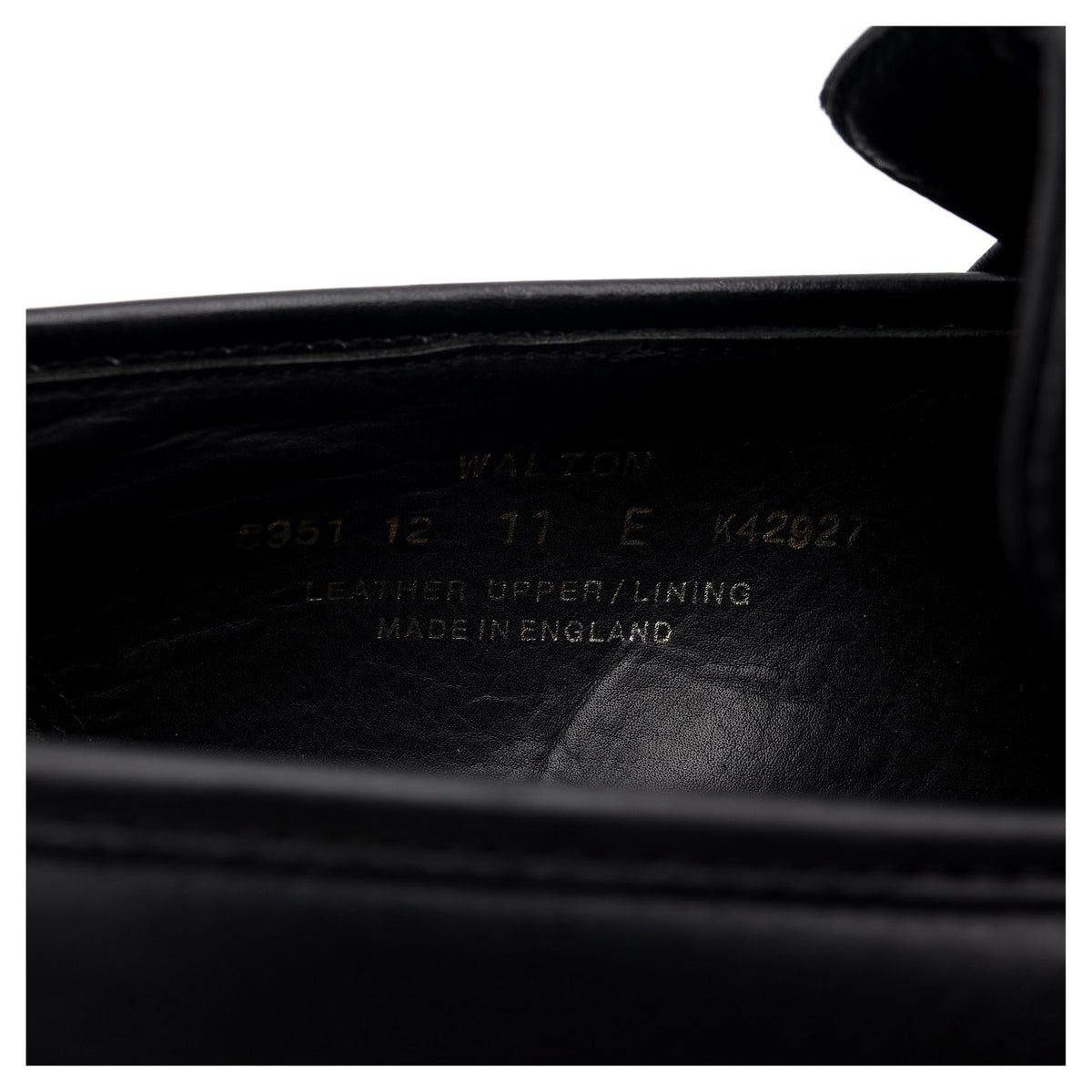 &#39;Walton&#39; Black Leather Loafers UK 11 E