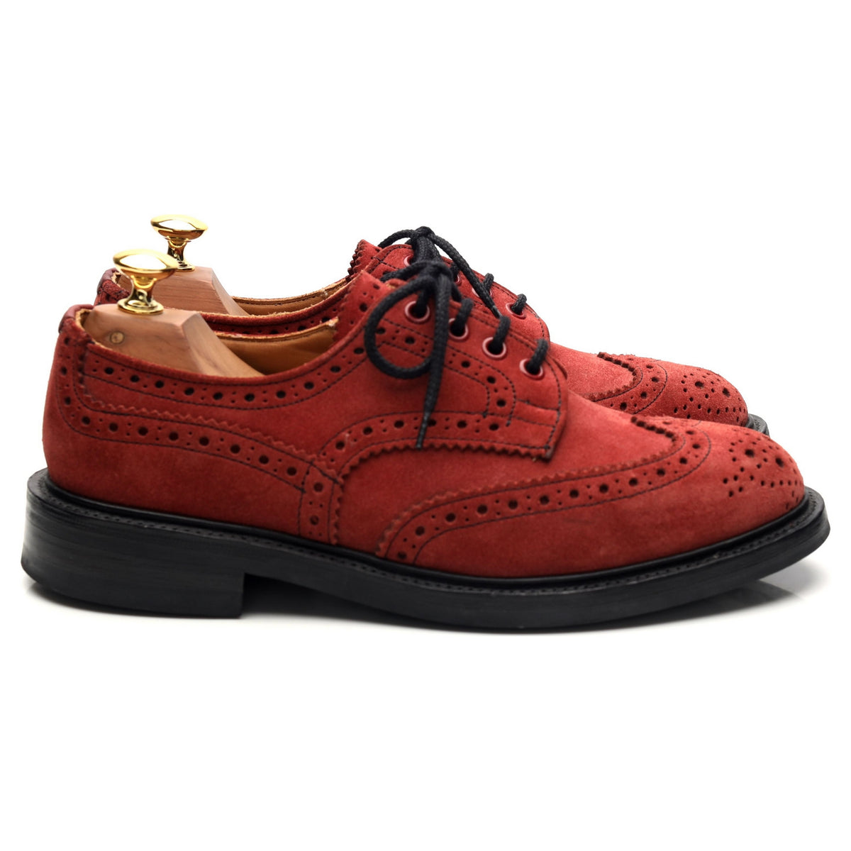 &#39;Bourton&#39; Red Suede Derby Brogues UK 6