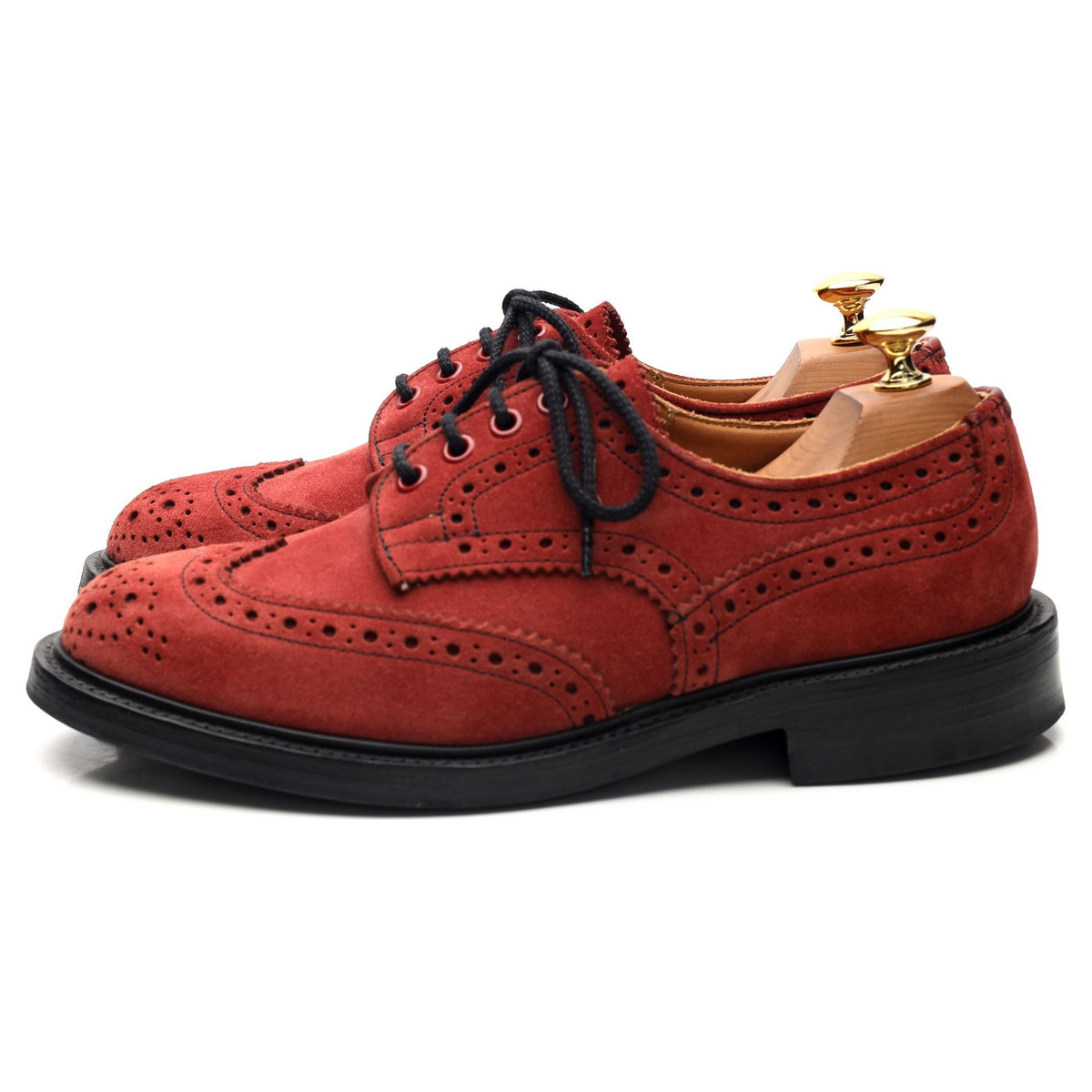 &#39;Bourton&#39; Red Suede Derby Brogues UK 6