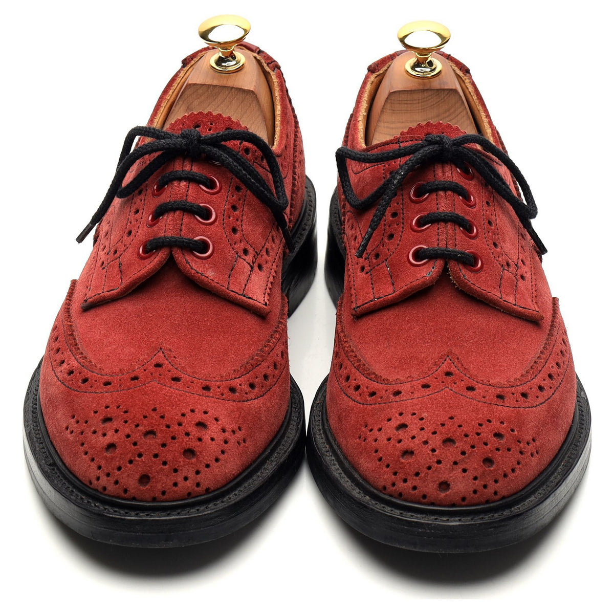 &#39;Bourton&#39; Red Suede Derby Brogues UK 6