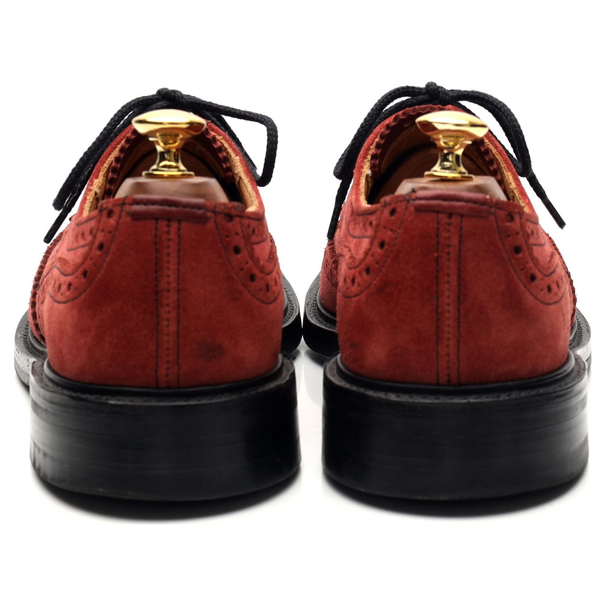 &#39;Bourton&#39; Red Suede Derby Brogues UK 6