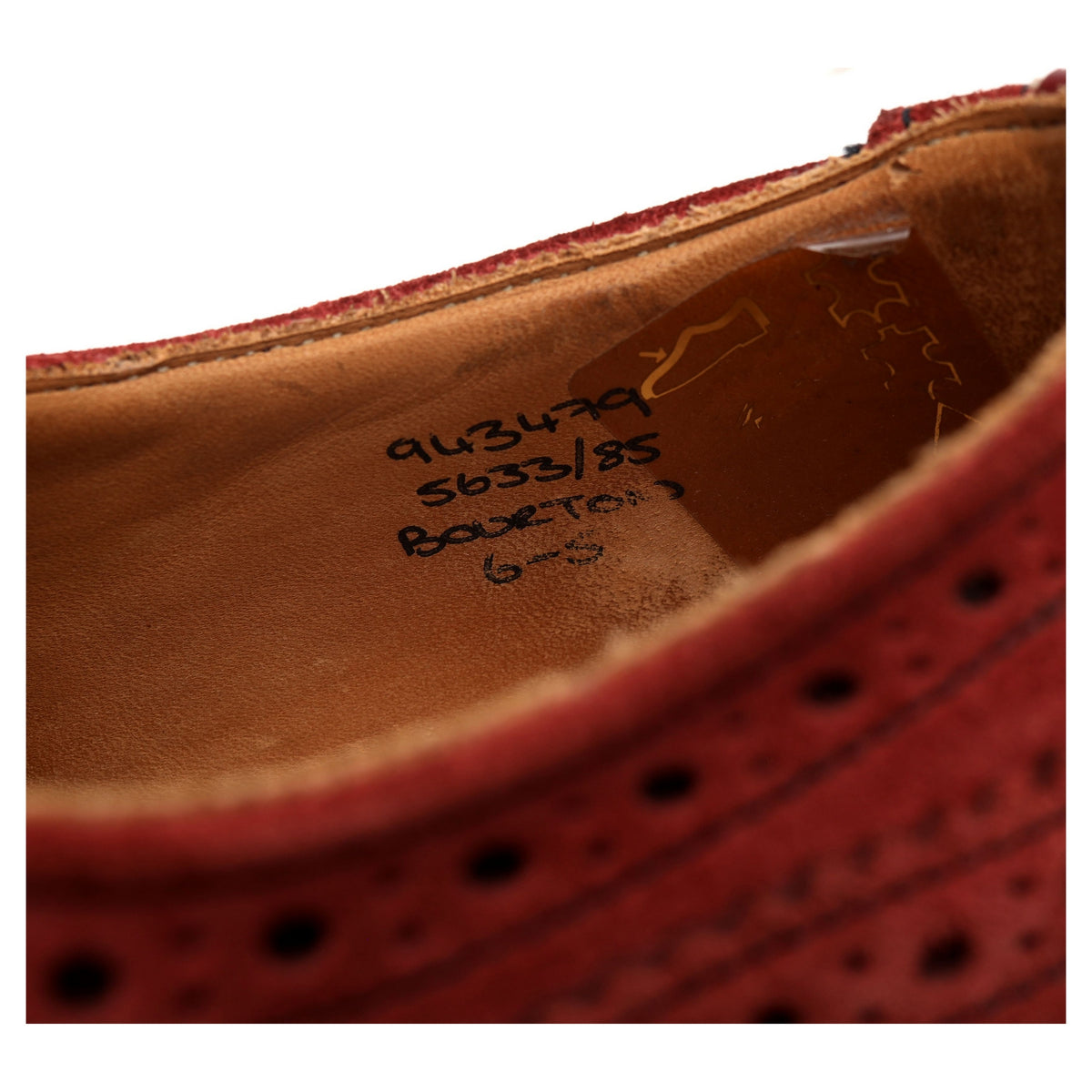 &#39;Bourton&#39; Red Suede Derby Brogues UK 6