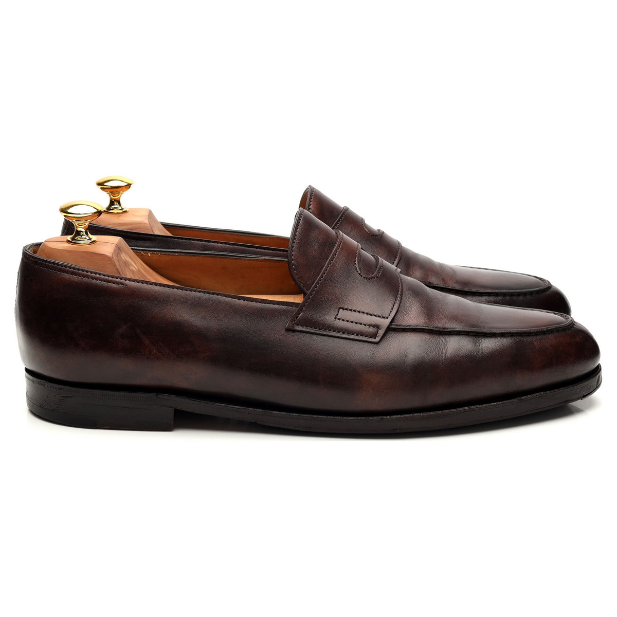 &#39;Lopez&#39; Dark Brown Museum Leather Loafer UK 11 E