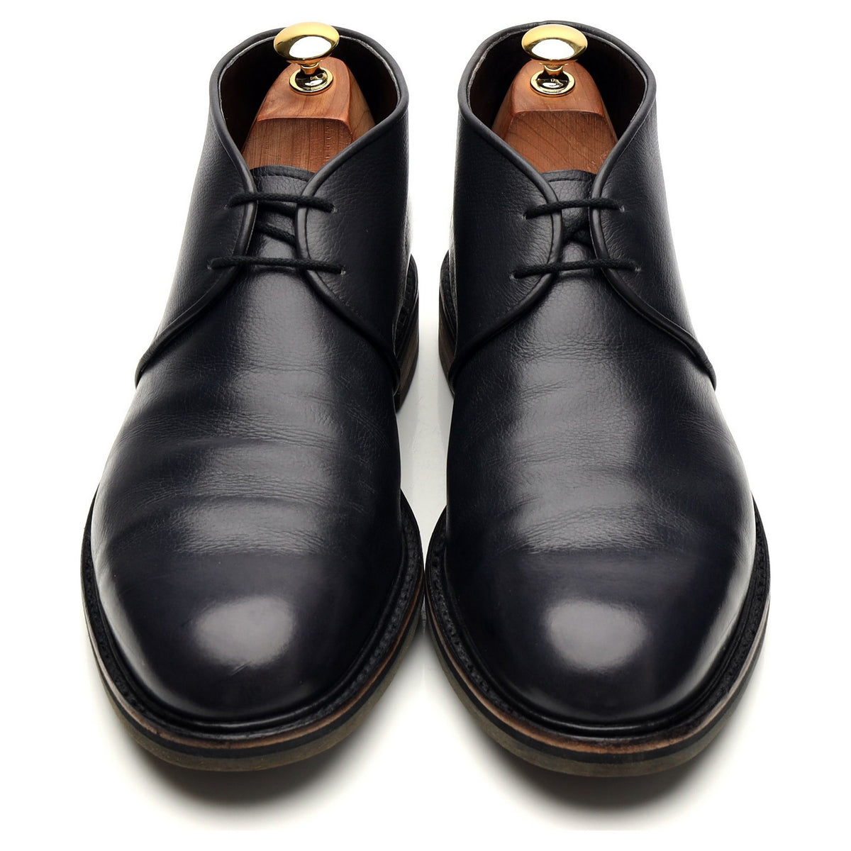 &#39;Grove&#39; Navy Blue Leather Chukka Boots UK 9 E