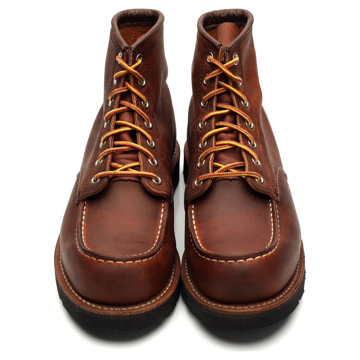 &#39;8886&#39; Brown Leather Moc Toe Boots UK 6.5 US 7.5 D