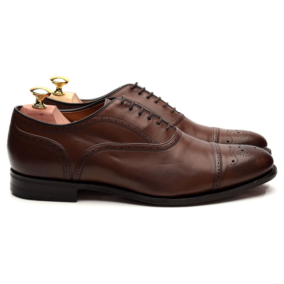 &#39;Leek&#39; Brown Leather Oxford Brogue UK 7 G