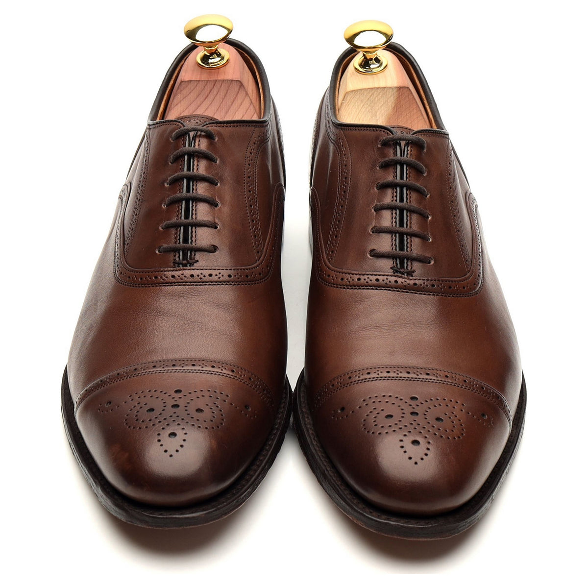 &#39;Leek&#39; Brown Leather Oxford Brogue UK 7 G