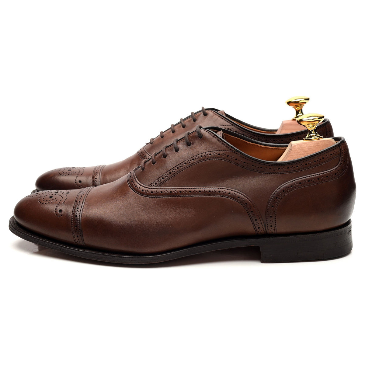 &#39;Leek&#39; Brown Leather Oxford Brogue UK 7 G