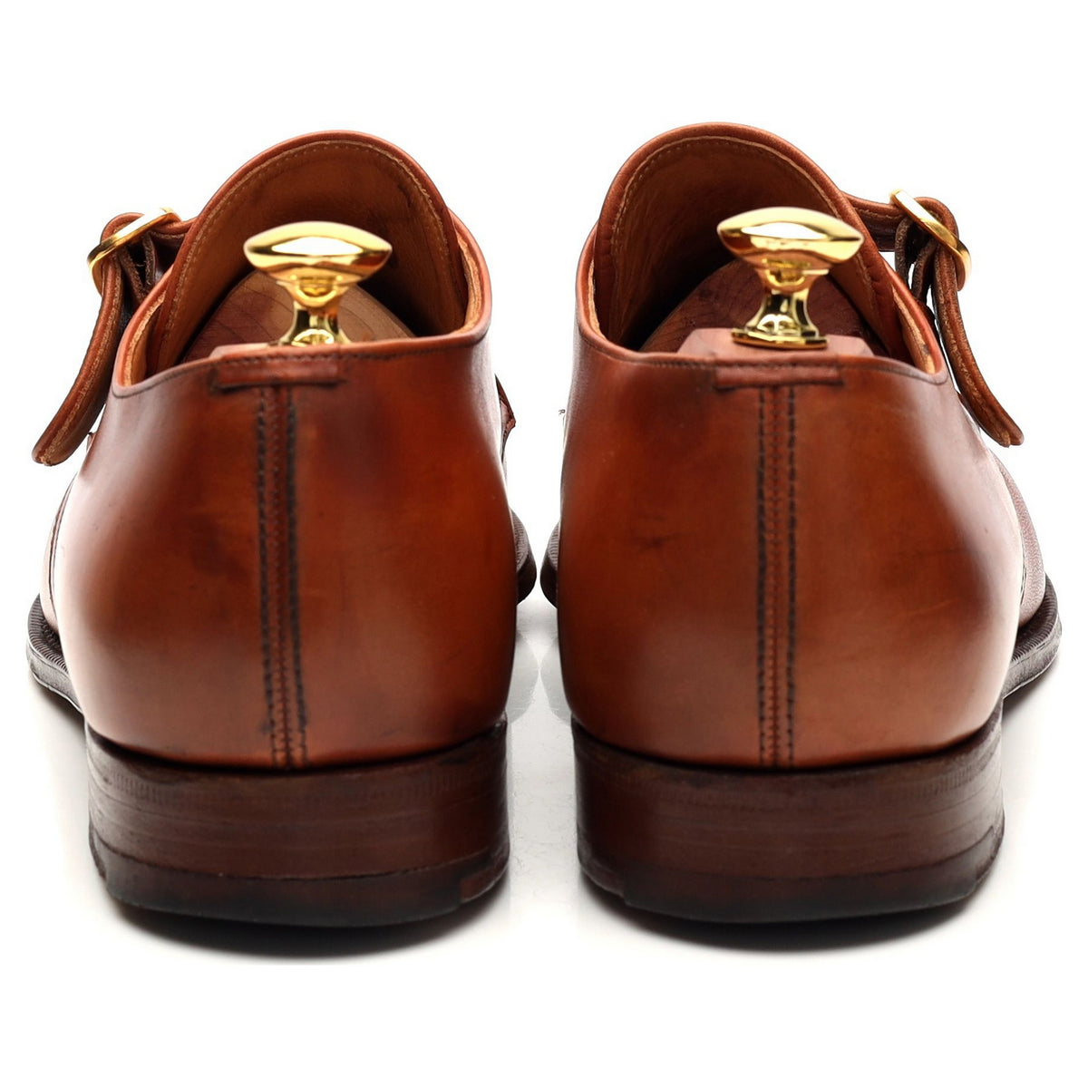 &#39;Becket&#39; Tan Brown Leather Monk Strap UK 7.5 F