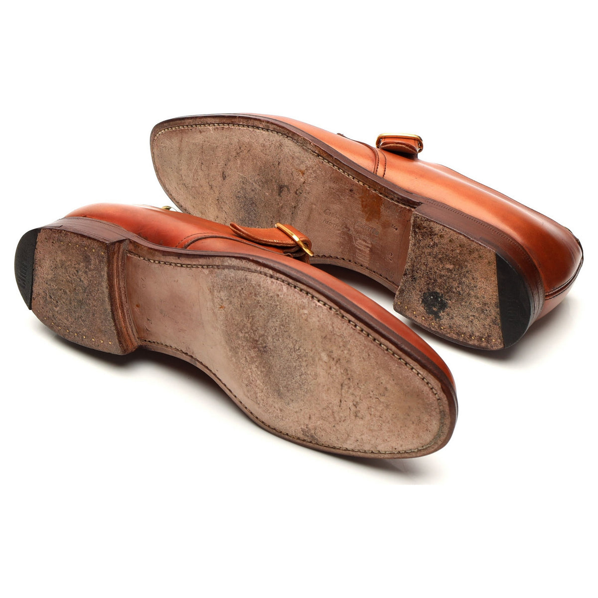 &#39;Becket&#39; Tan Brown Leather Monk Strap UK 7.5 F