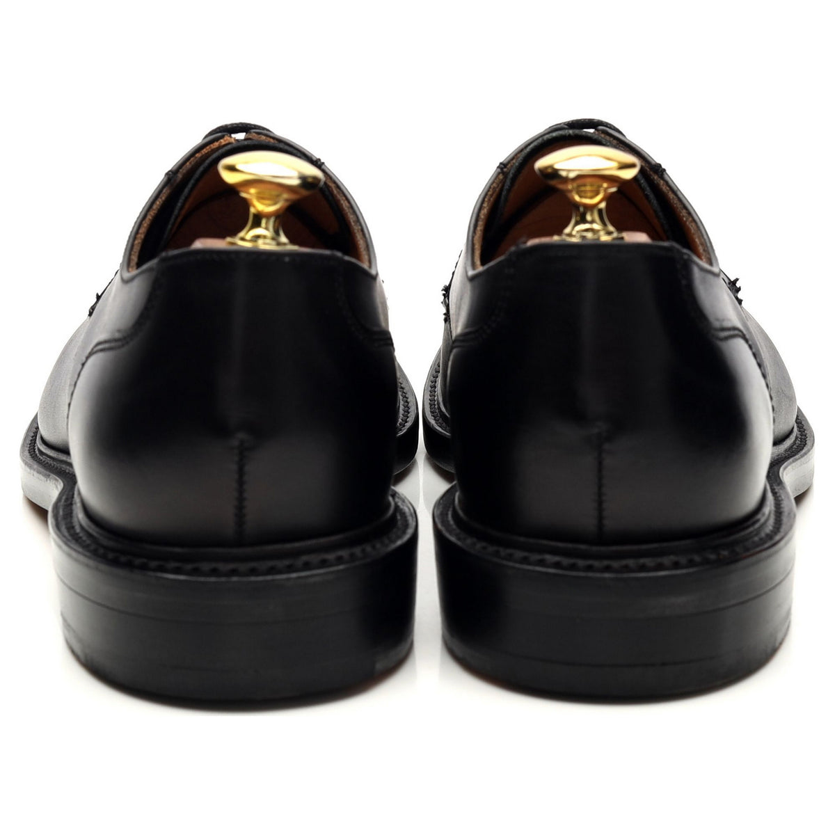 Black Leather Cap Toe Derby UK 8