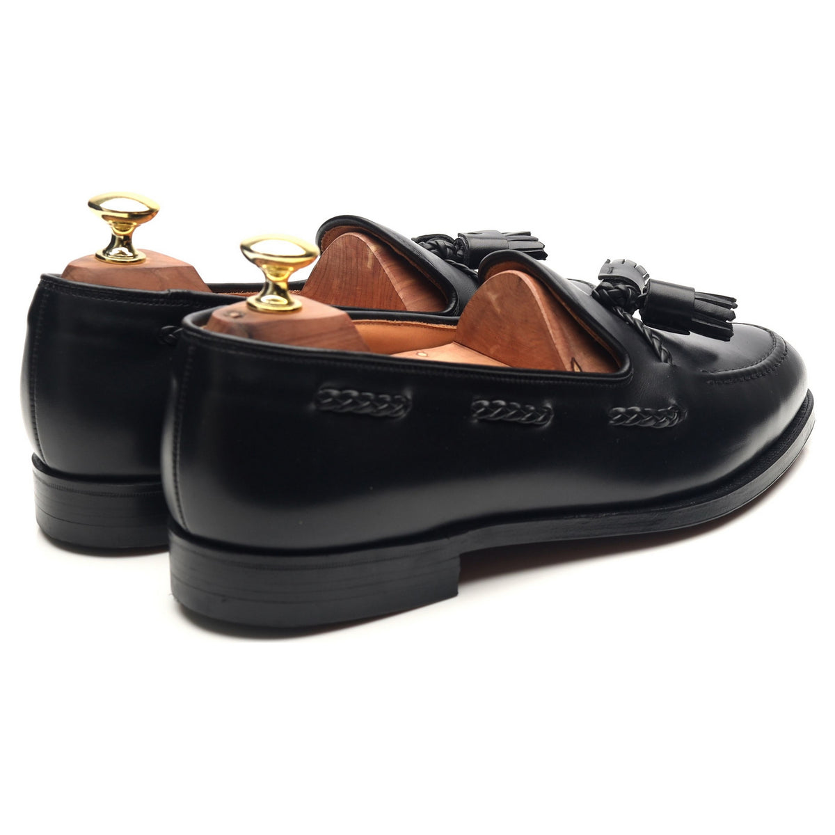 &#39;Langham&#39; Black Leather Tassel Loafers UK 7.5 F