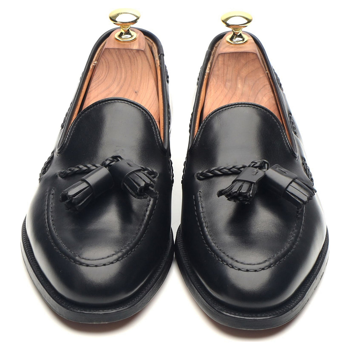 &#39;Langham&#39; Black Leather Tassel Loafers UK 7.5 F