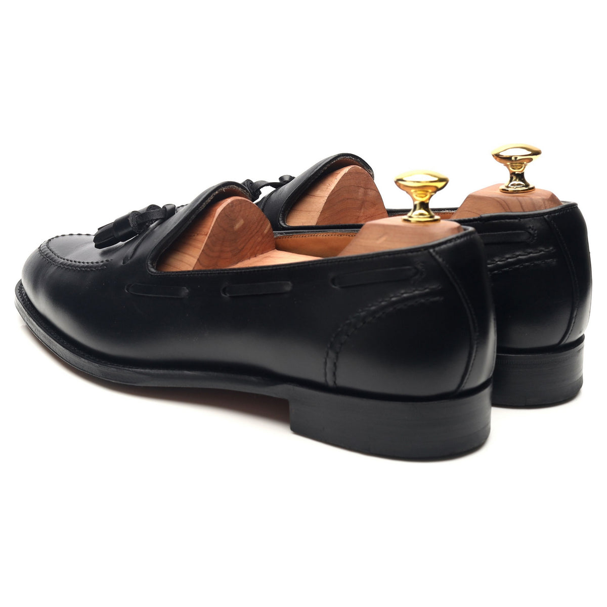 &#39;Harry&#39; Black Leather Tassel Loafers UK 8 F