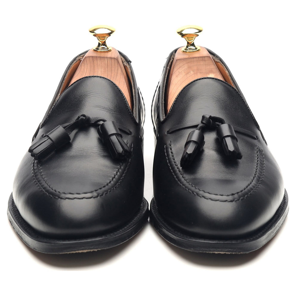 &#39;Harry&#39; Black Leather Tassel Loafers UK 8 F