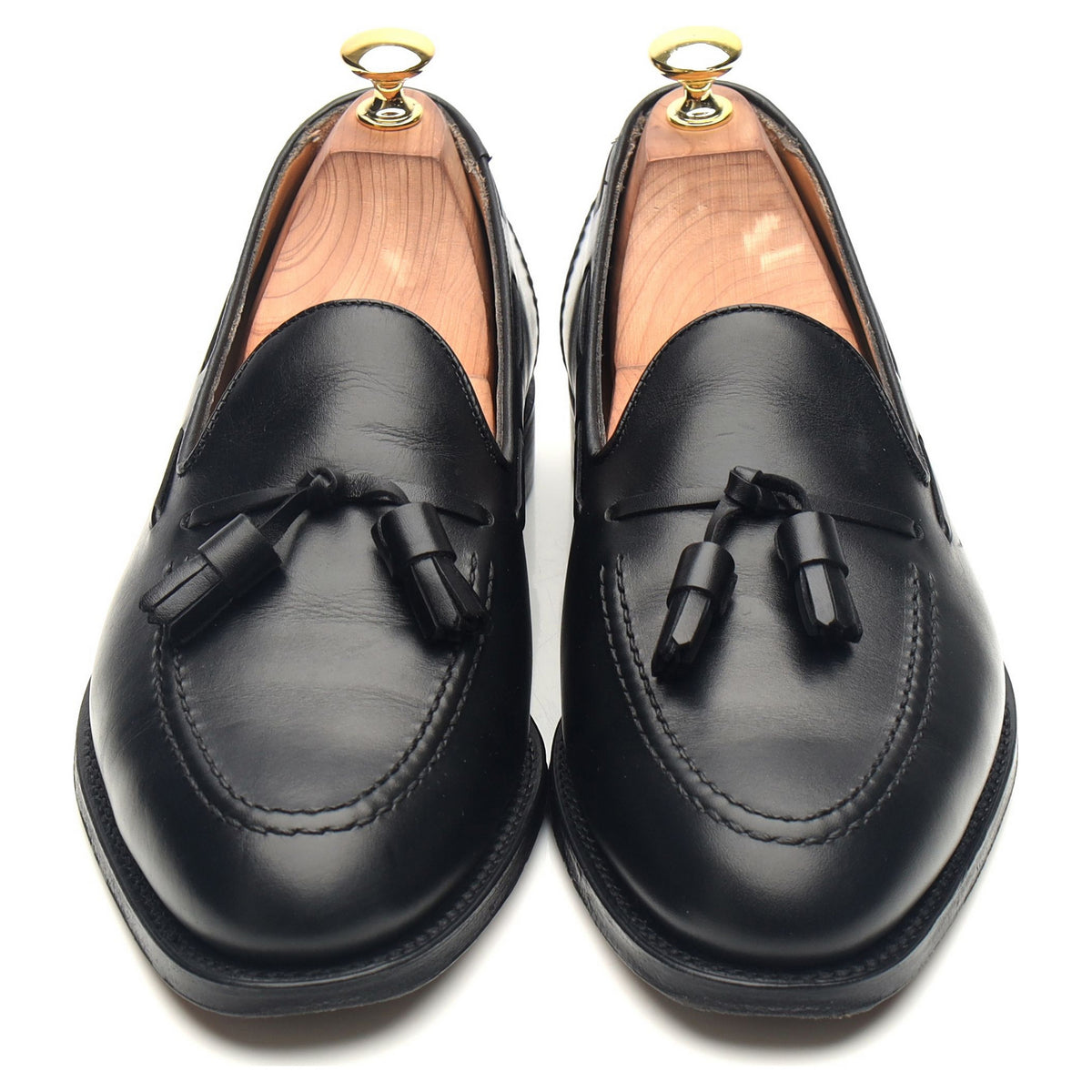 &#39;Harry&#39; Black Leather Tassel Loafers UK 8 F