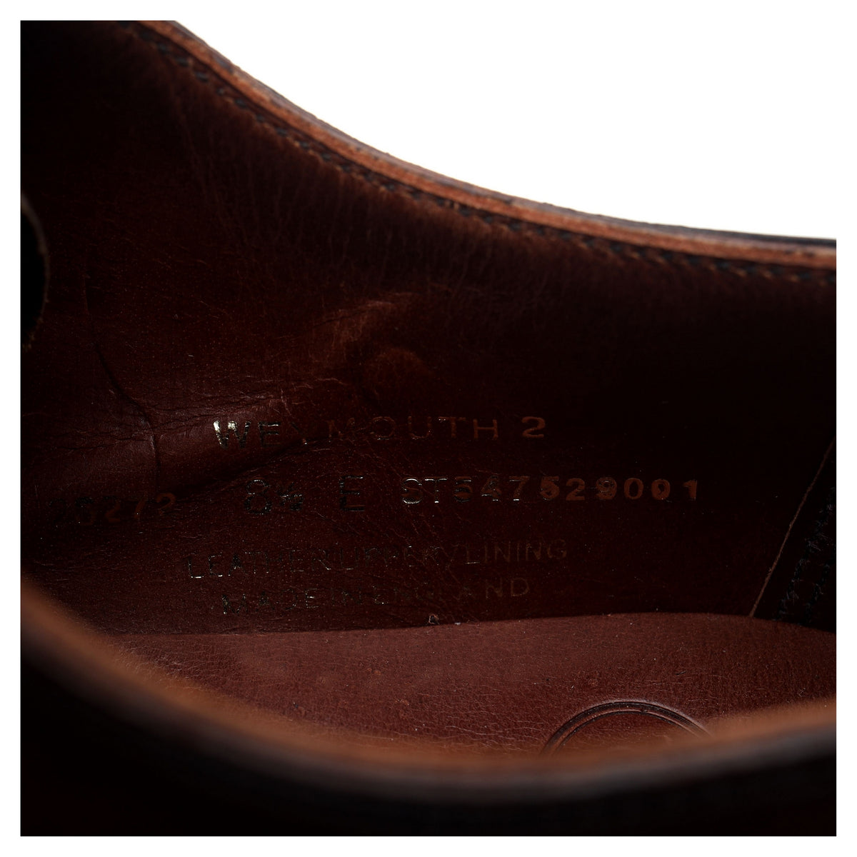 &#39;Weymouth 2&#39; Dark Brown Leather Wholecut Oxford UK 8.5 E
